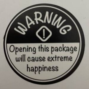 Thank you sticker roll Black and White Warning Sign NWT